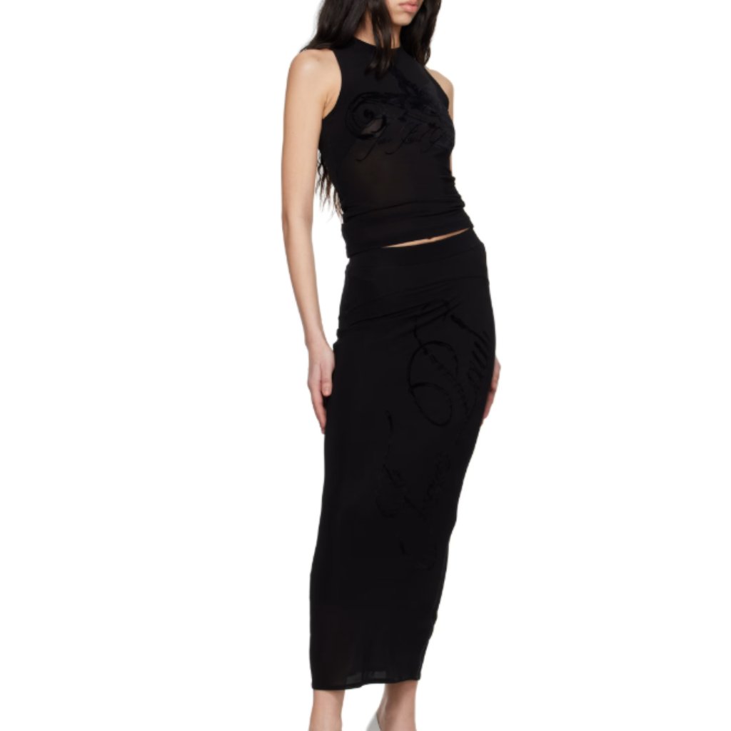 Jean Paul Gaultier White Light Viscose Jersey Top & Skirt Set Size Medium Nwt